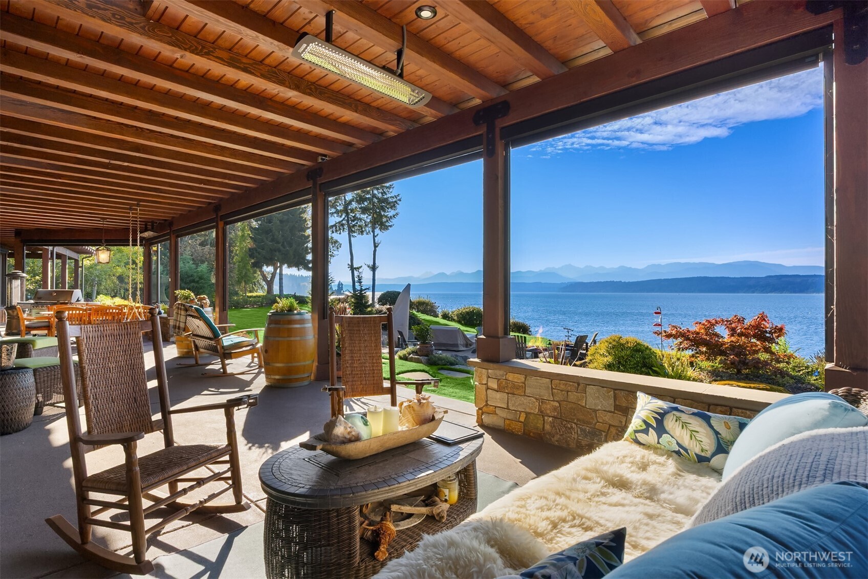 View patio out front with dedicated propane fed "Star" firepit.