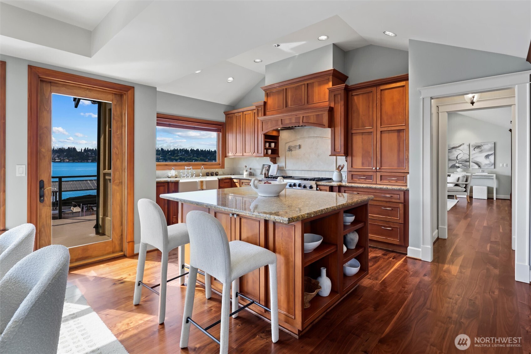 Chef’s kitchen features high-end Viking, Miele, and Sub-Zero appliances
