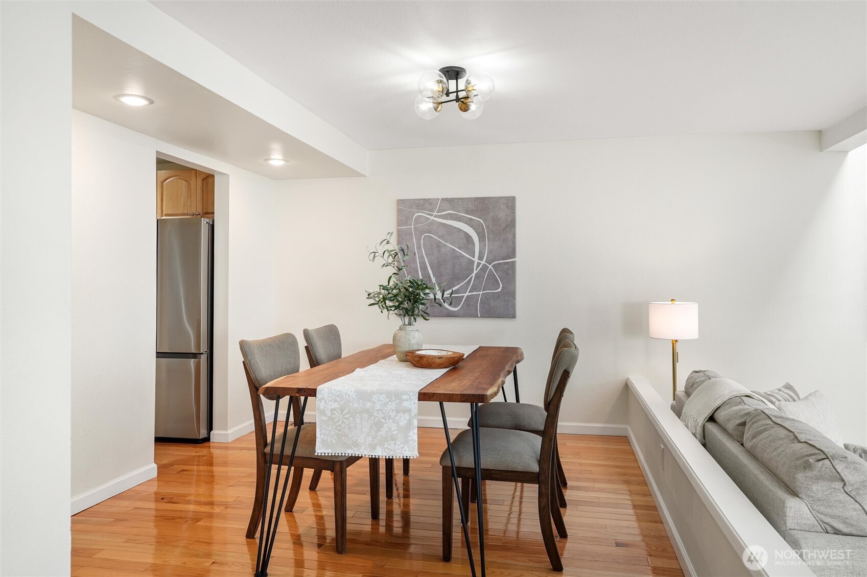 Seamless flow from living room to dining to kitchen in an open layout