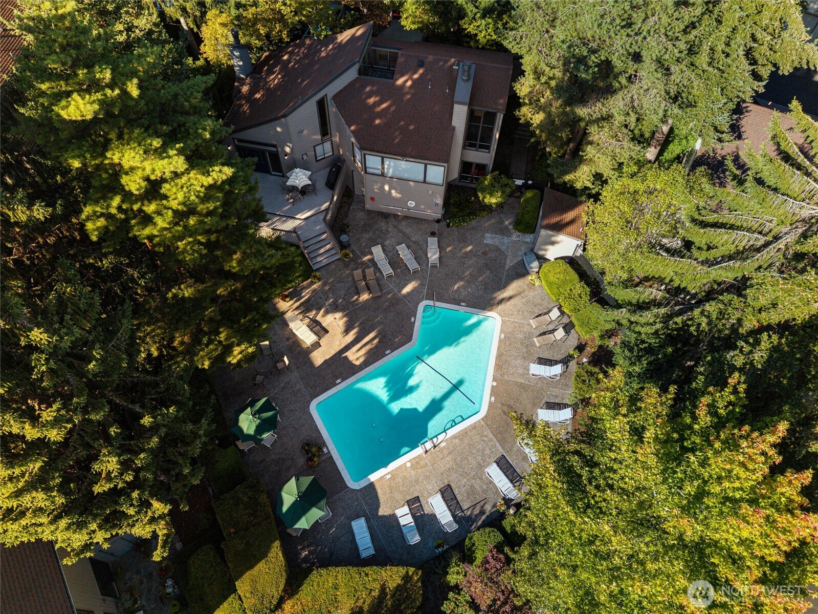 Outdoor lounge spaces and pool access