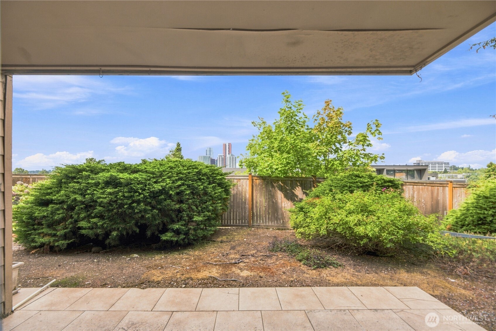 Private view patio of City skyline