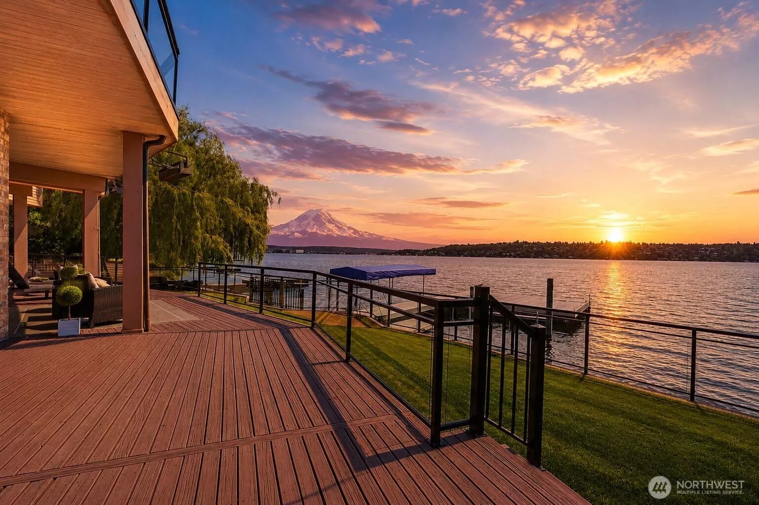Mt. Rainier/sunset from lower deck