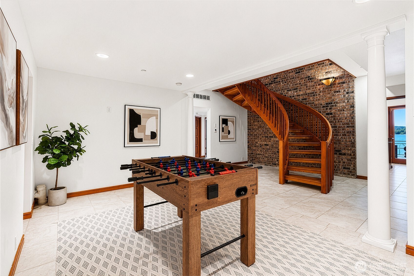 Yoga room by tranquil water, your muse space