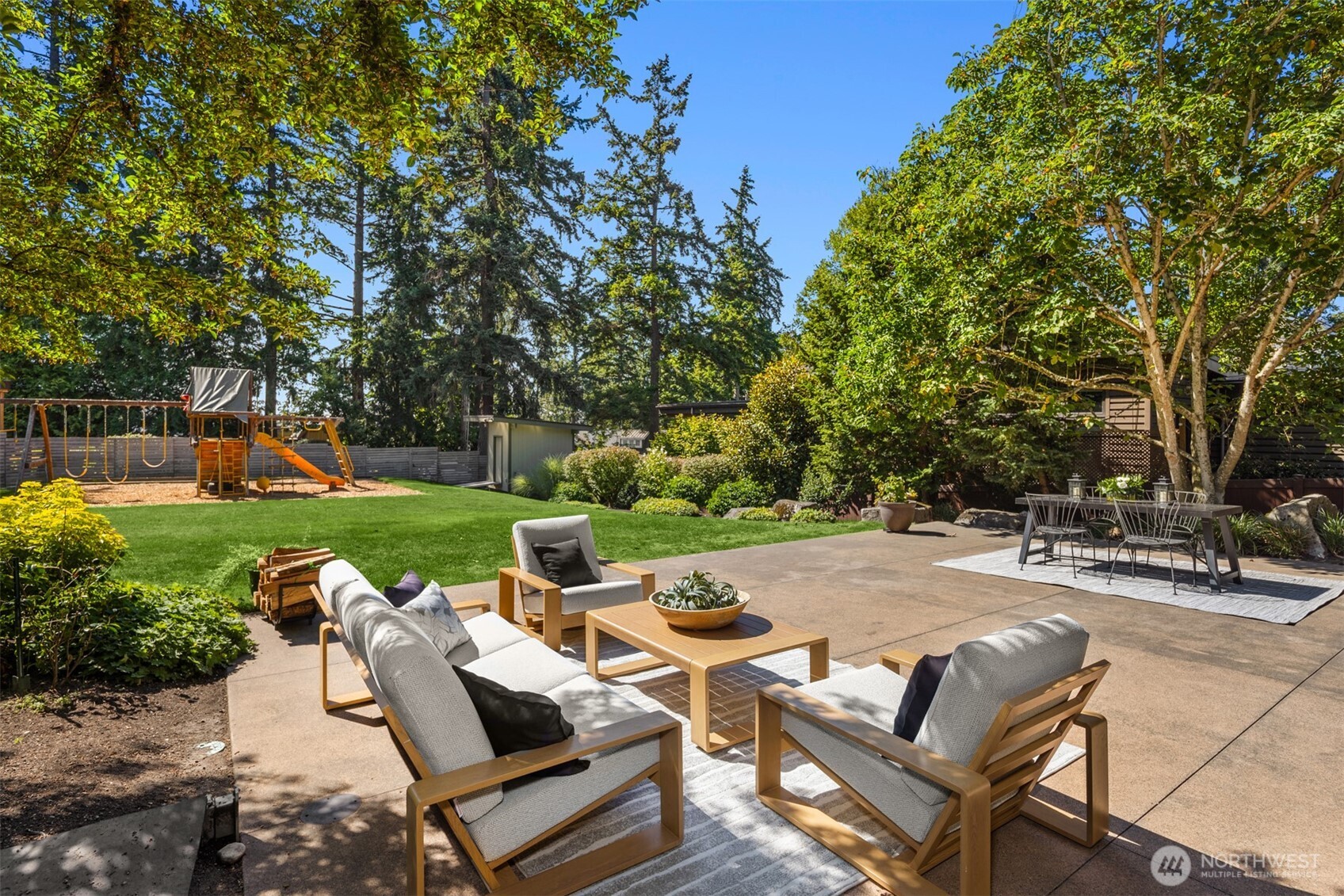 Meticulous Gardens and yard surround patio+home
