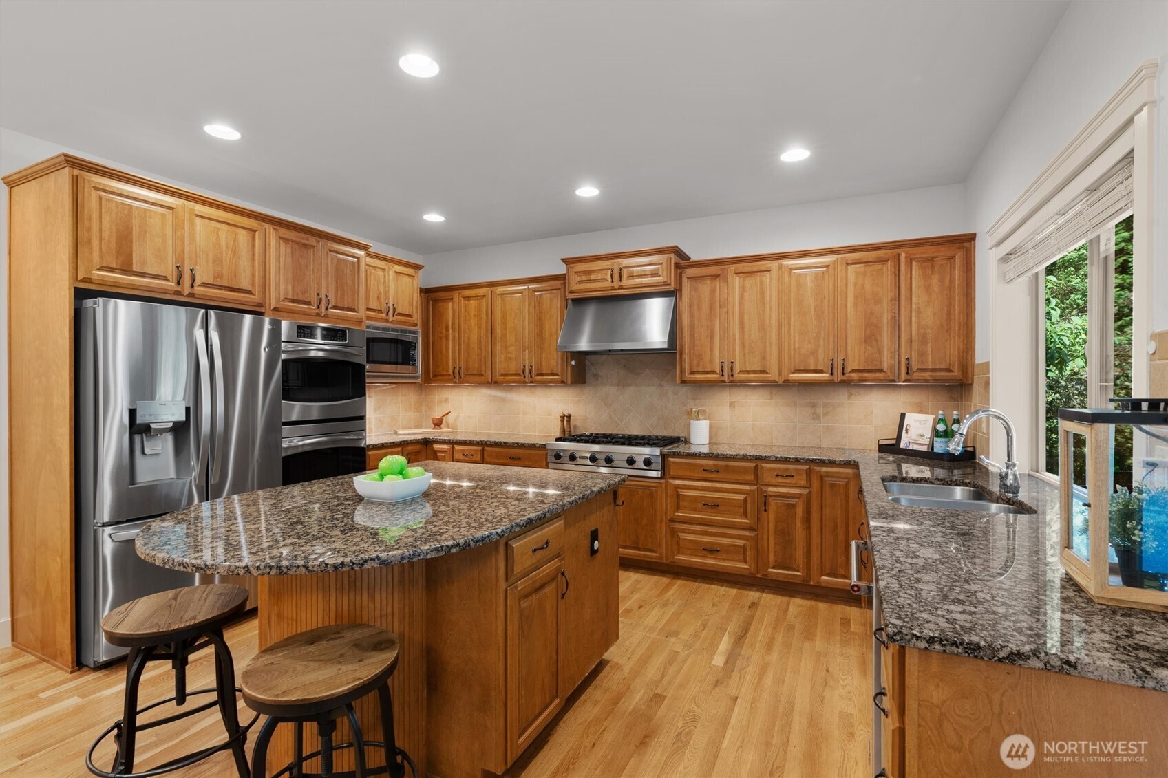 BIG kitchen with walk in pantry, tons of storage space, and a great island.