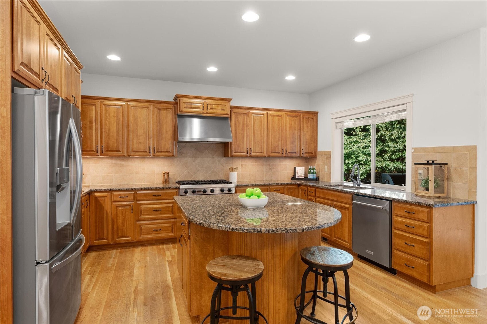 Stainless steel appliances.
