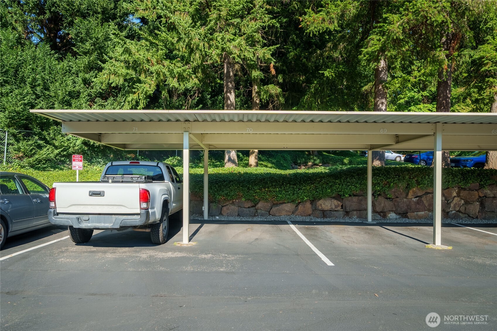 Assigned covered parking space #70 for Unit C202.