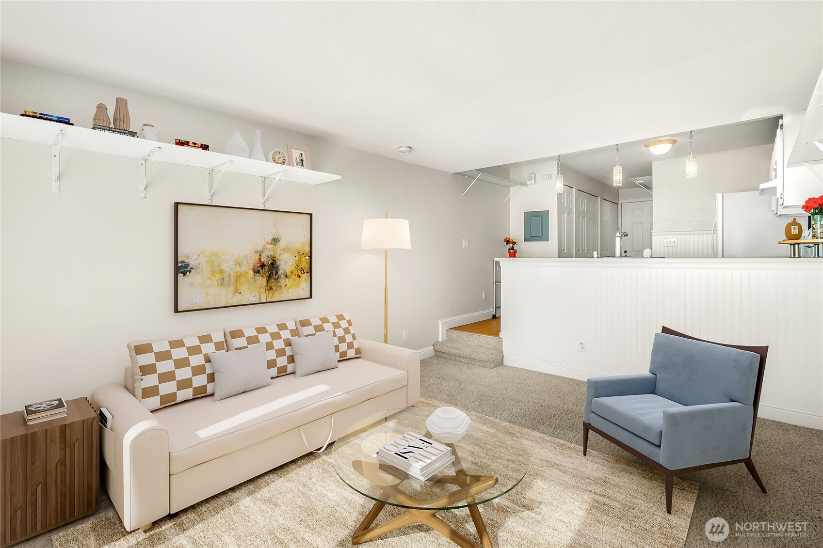 Unfurnished studio living area showing the open layout and window exposure.