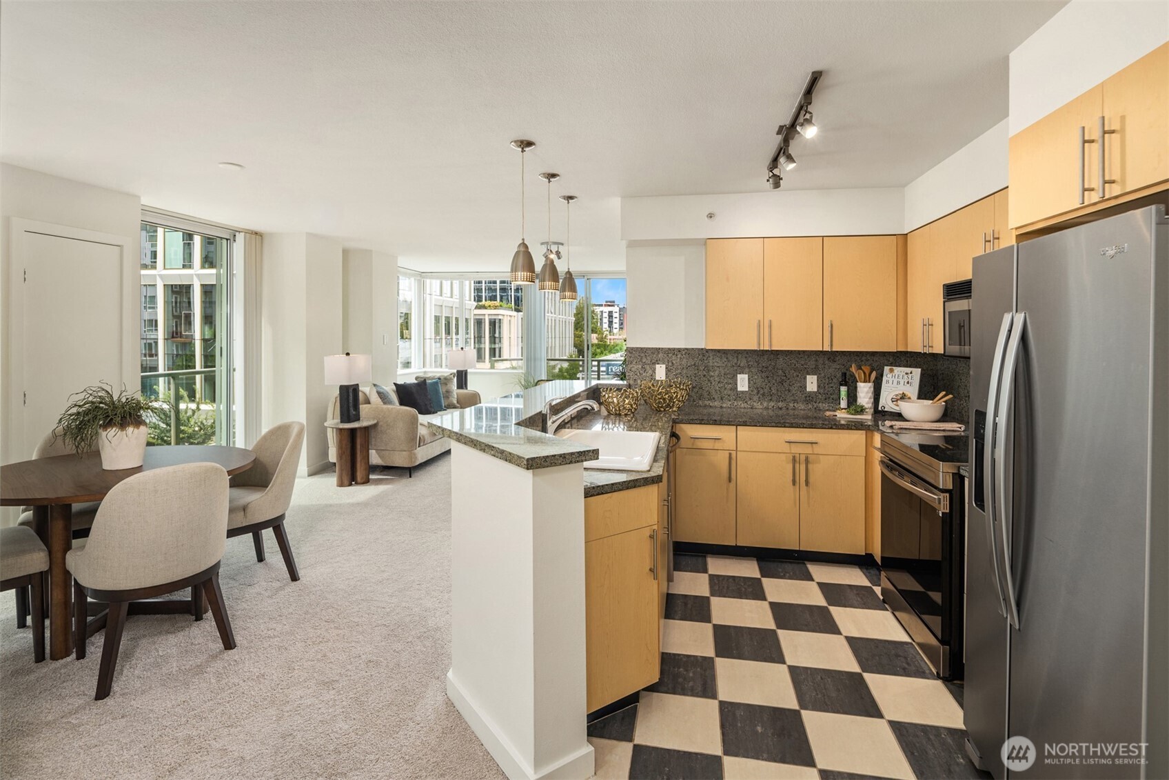 Enjoy fresh air from your dining table courtesy of the nearby south-facing Juliet balcony.