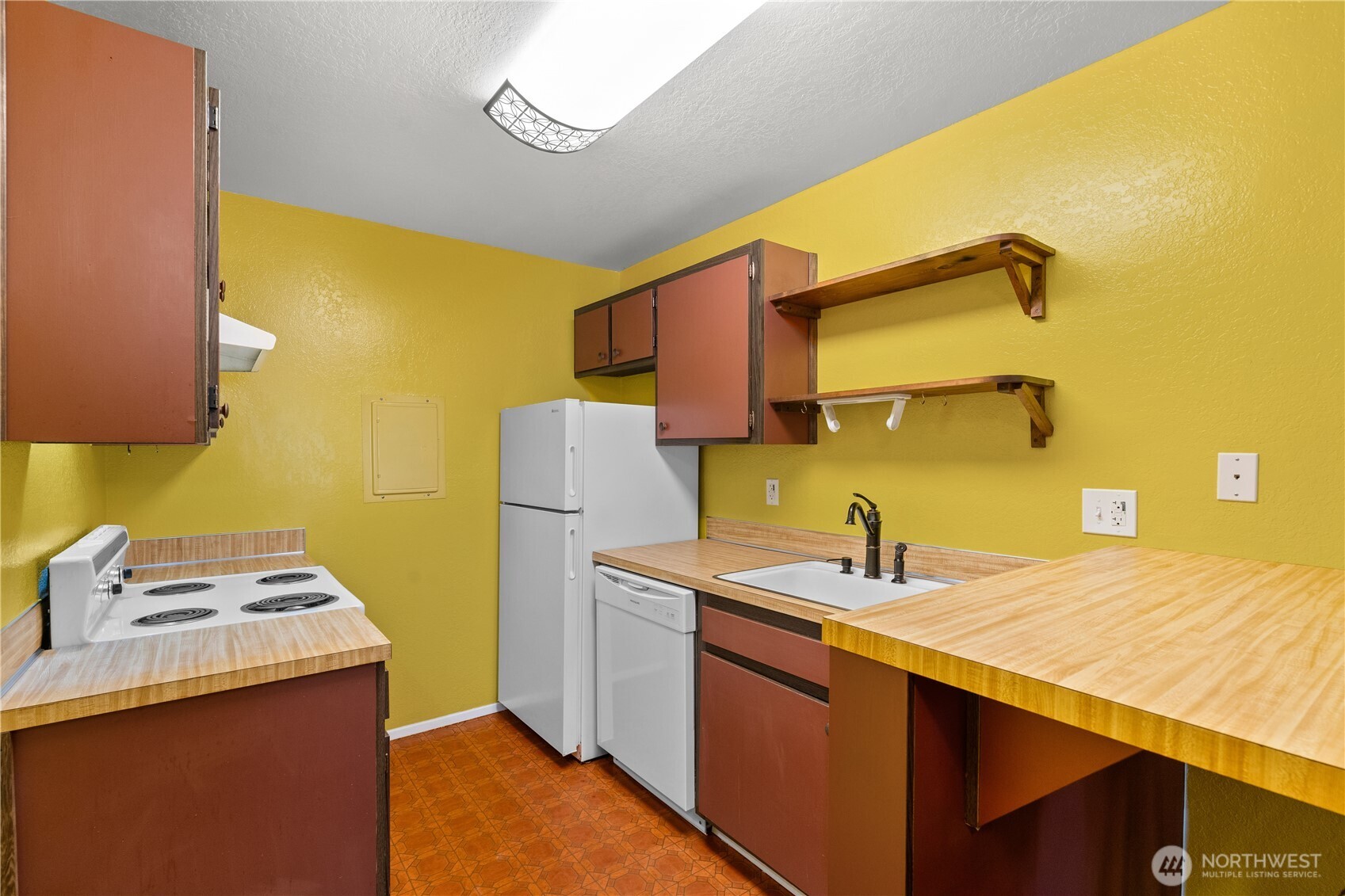 View into kitchen