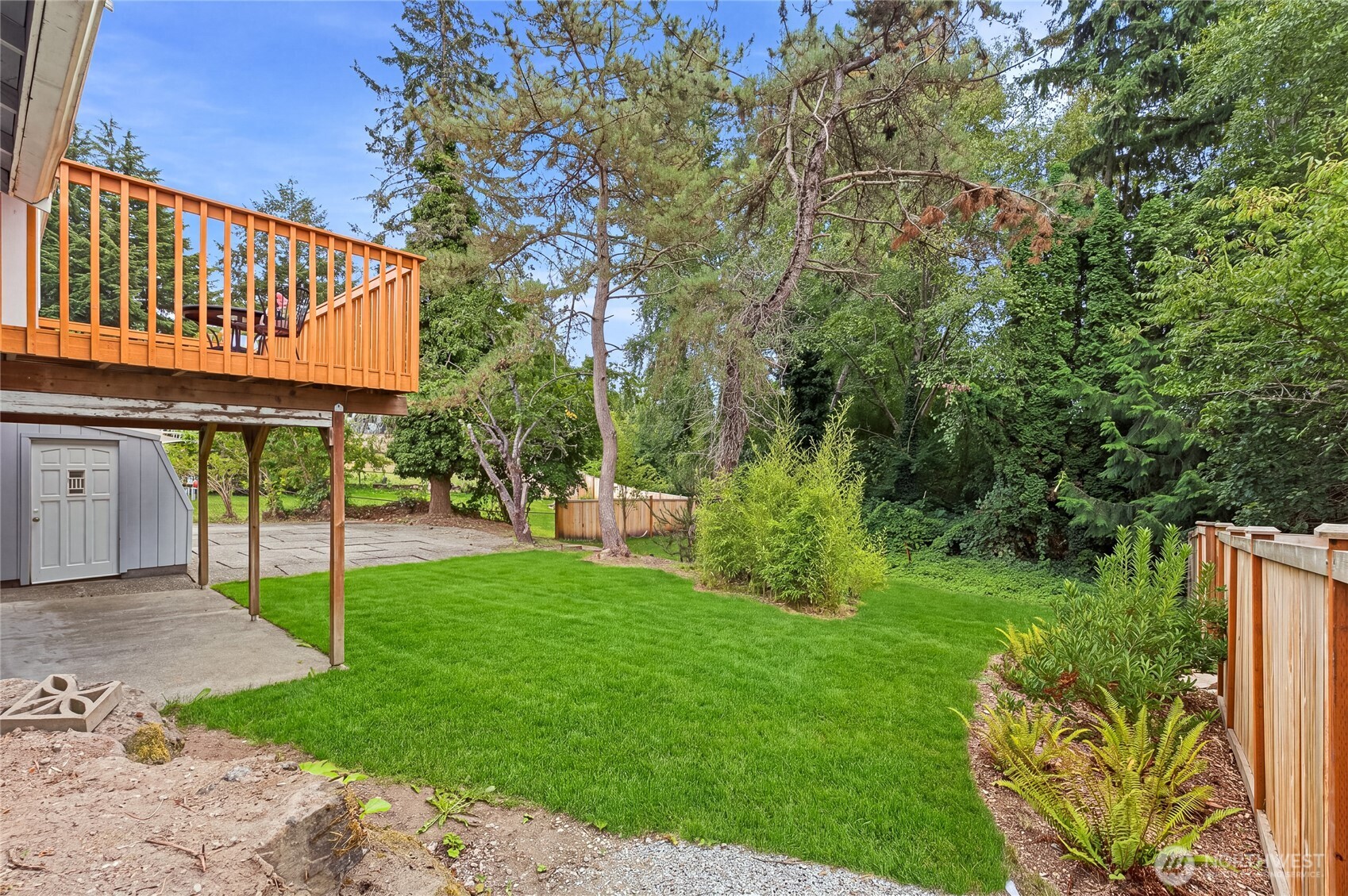 Plenty of room for play and gardening.