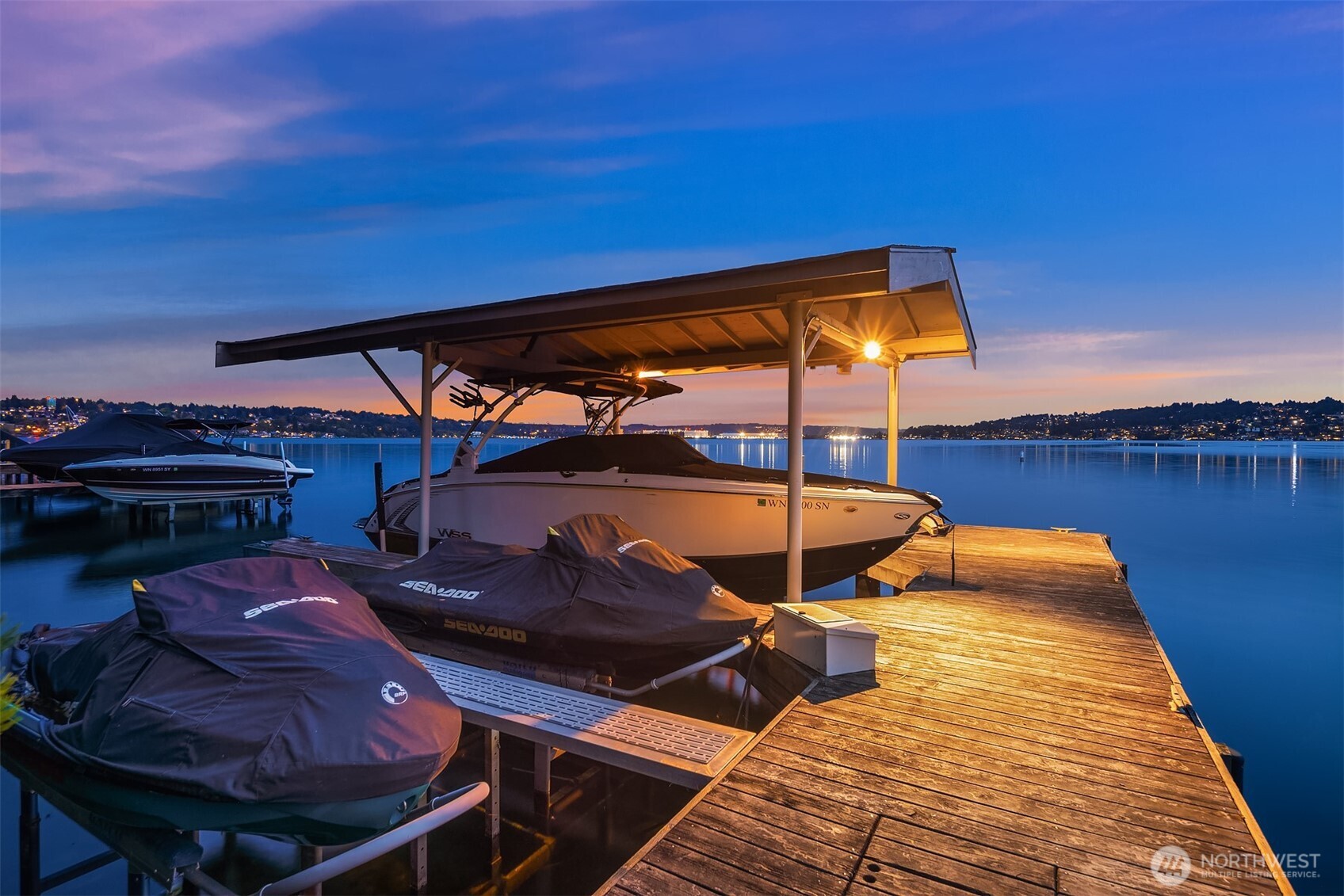 Enjoy fires on the private waterfront peninsula patio and easy lake access with the steps down into the water.