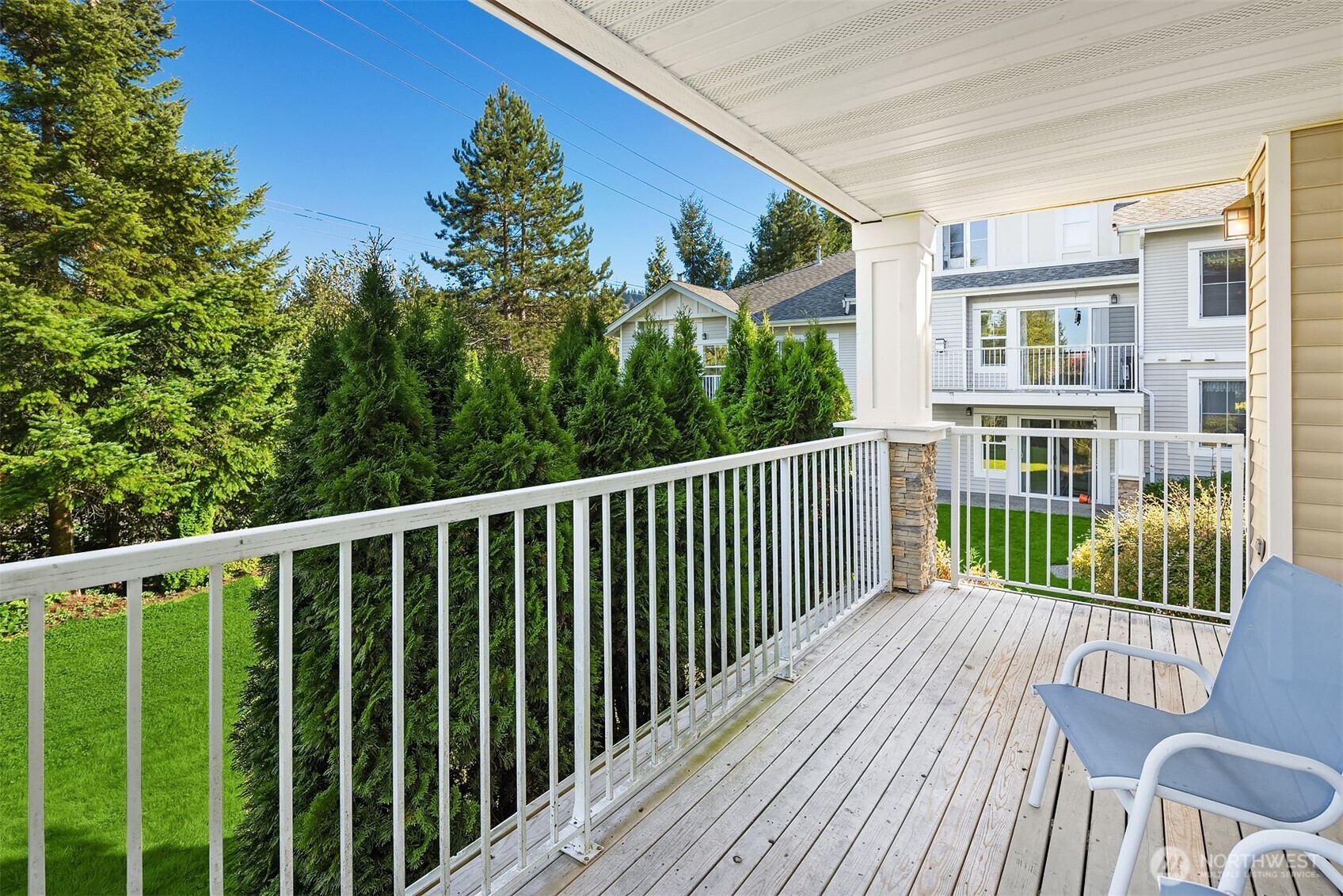 Step out for fresh air in any weather on the covered lower deck.