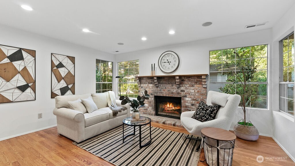 Fun lower level family room.