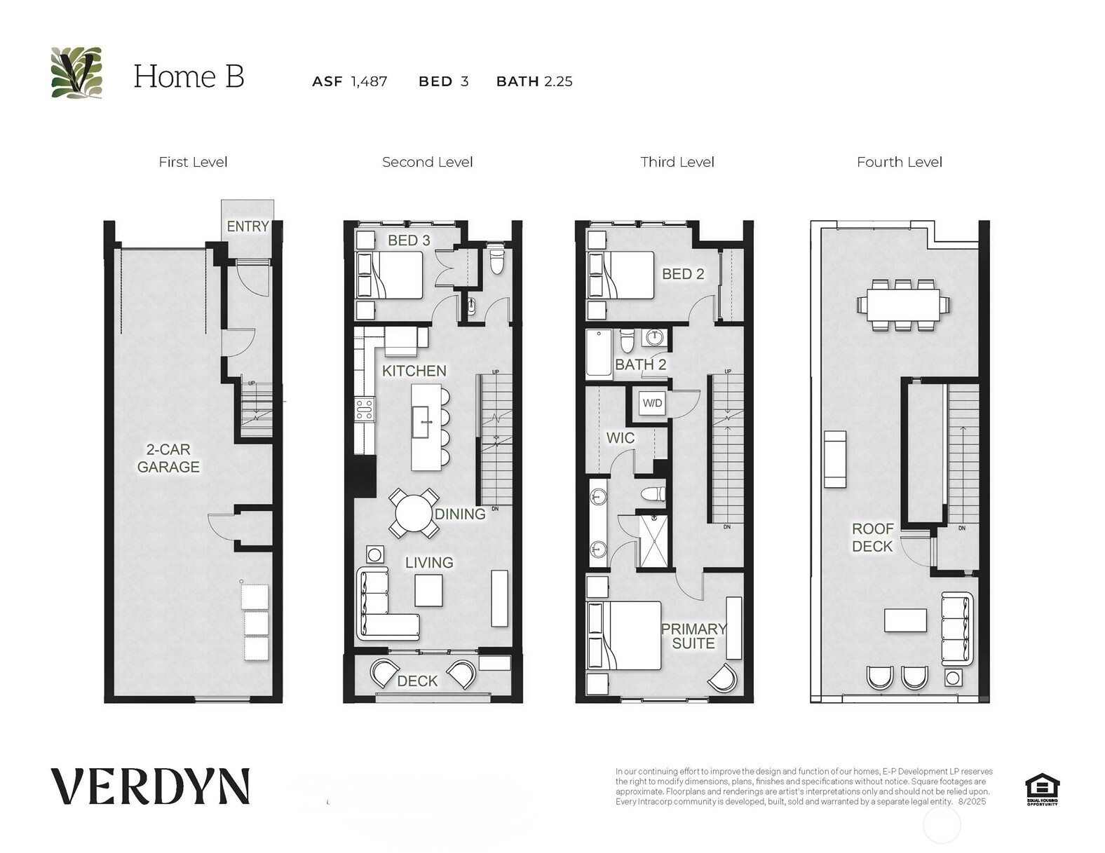 3BR B plan. Provided for general reference. Details can vary.