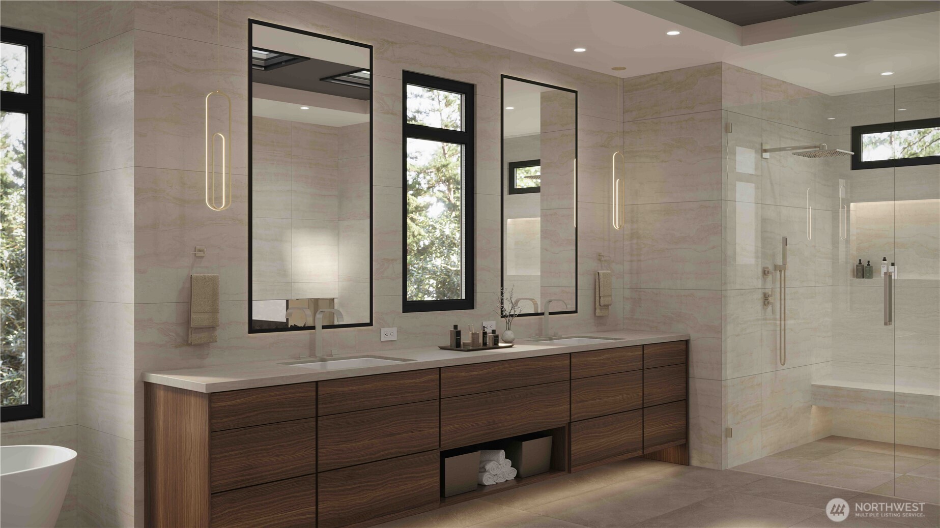 Spa-Inspired Primary Bath (Conceptual Rendering)